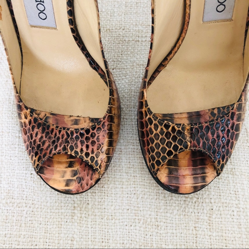 Jimmy Choo Slingback Heels reptile snake print - Picture 7 of 8